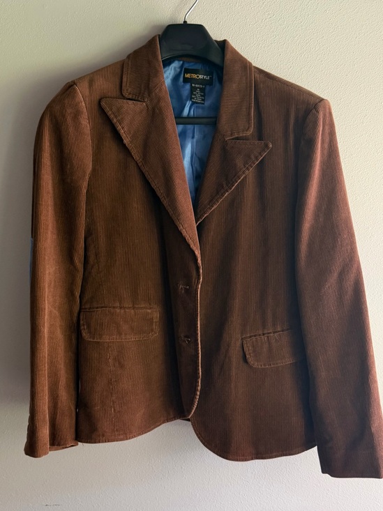 metrostyle Jackets & Blazers - Metrostyle‎ Brown Corduroy Jacket with Blue Lining